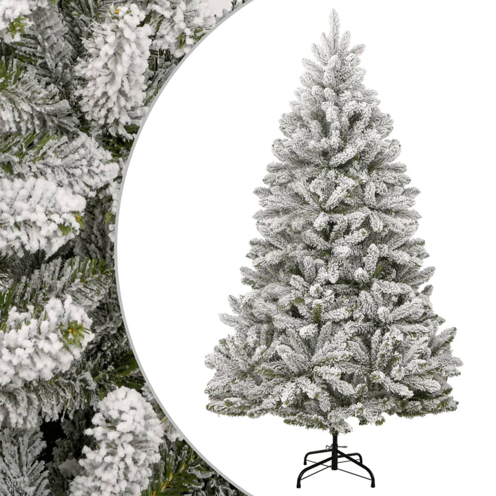 kunstigt juletræ med sne 180 cm hængslet