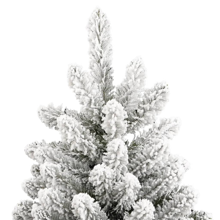 kunstigt juletræ med sne 210 cm hængslet