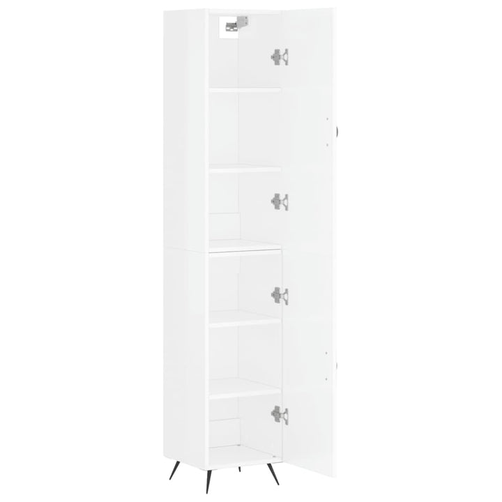 skab 34,5x34x180 cm konstrueret træ hvid højglans