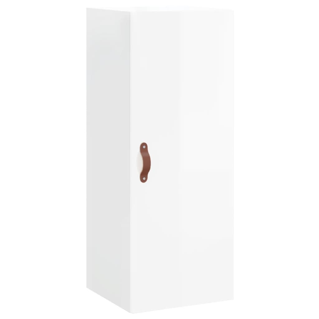 skab 34,5x34x180 cm konstrueret træ hvid højglans