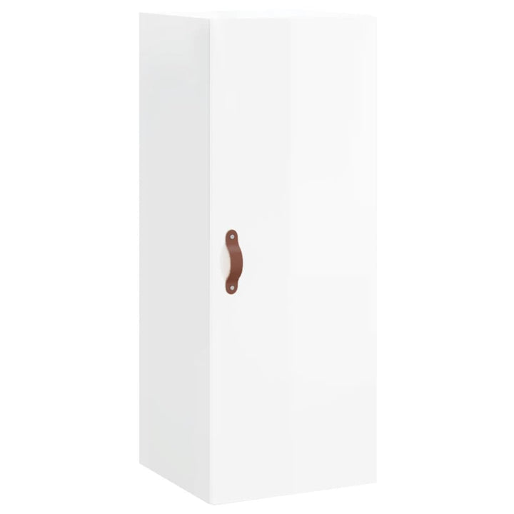 skab 34,5x34x180 cm konstrueret træ hvid højglans