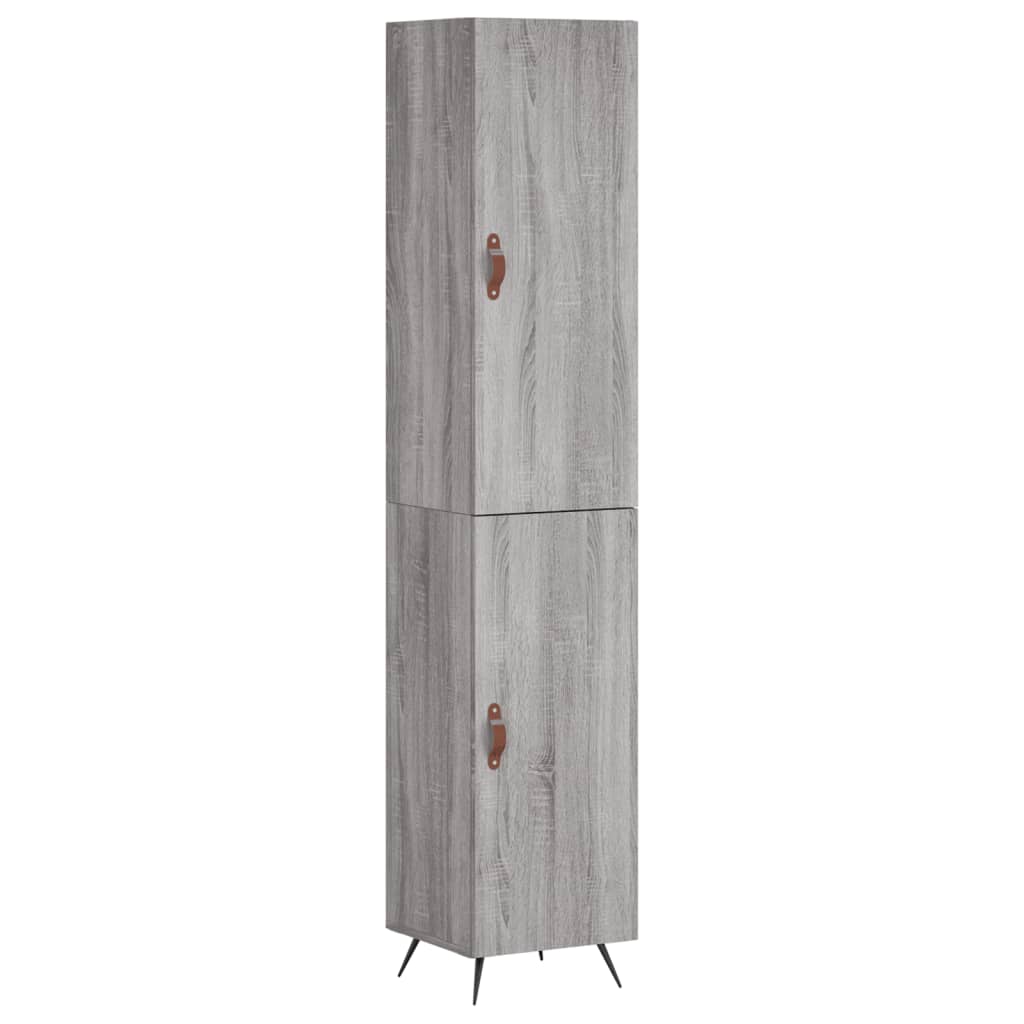 højskab 34,5x34x180 cm konstrueret træ grå sonoma-eg