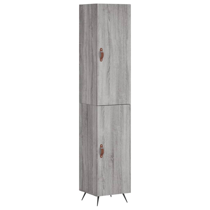 højskab 34,5x34x180 cm konstrueret træ grå sonoma-eg