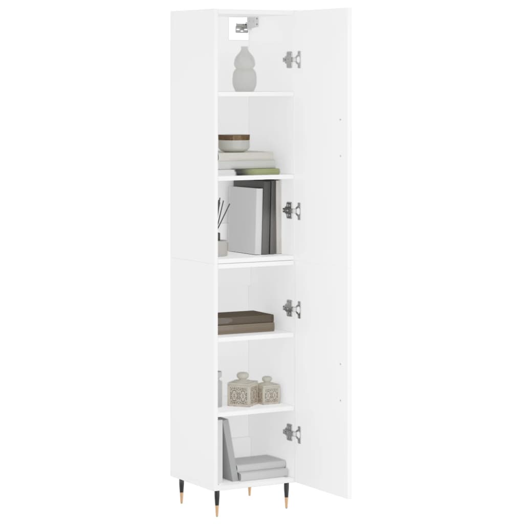 skab 34,5x34x180 cm konstrueret træ hvid