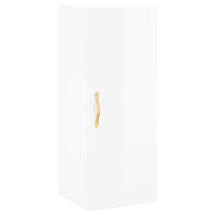 skab 34,5x34x180 cm konstrueret træ hvid højglans