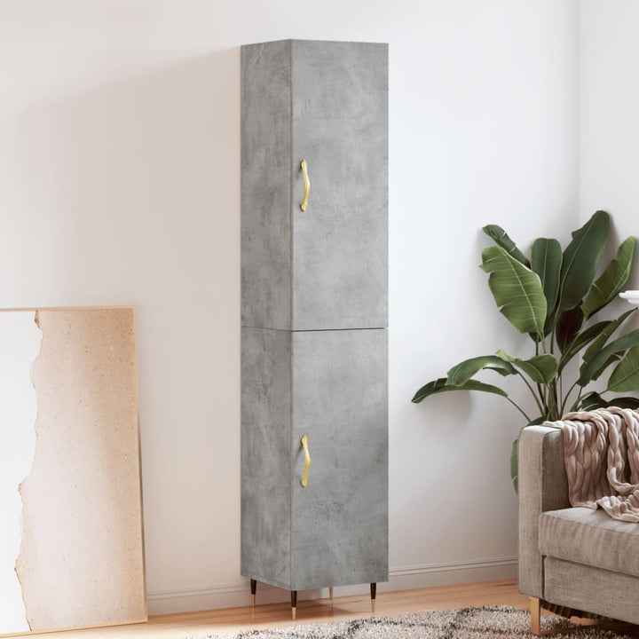 skab 34,5x34x180 cm konstrueret træ betongrå