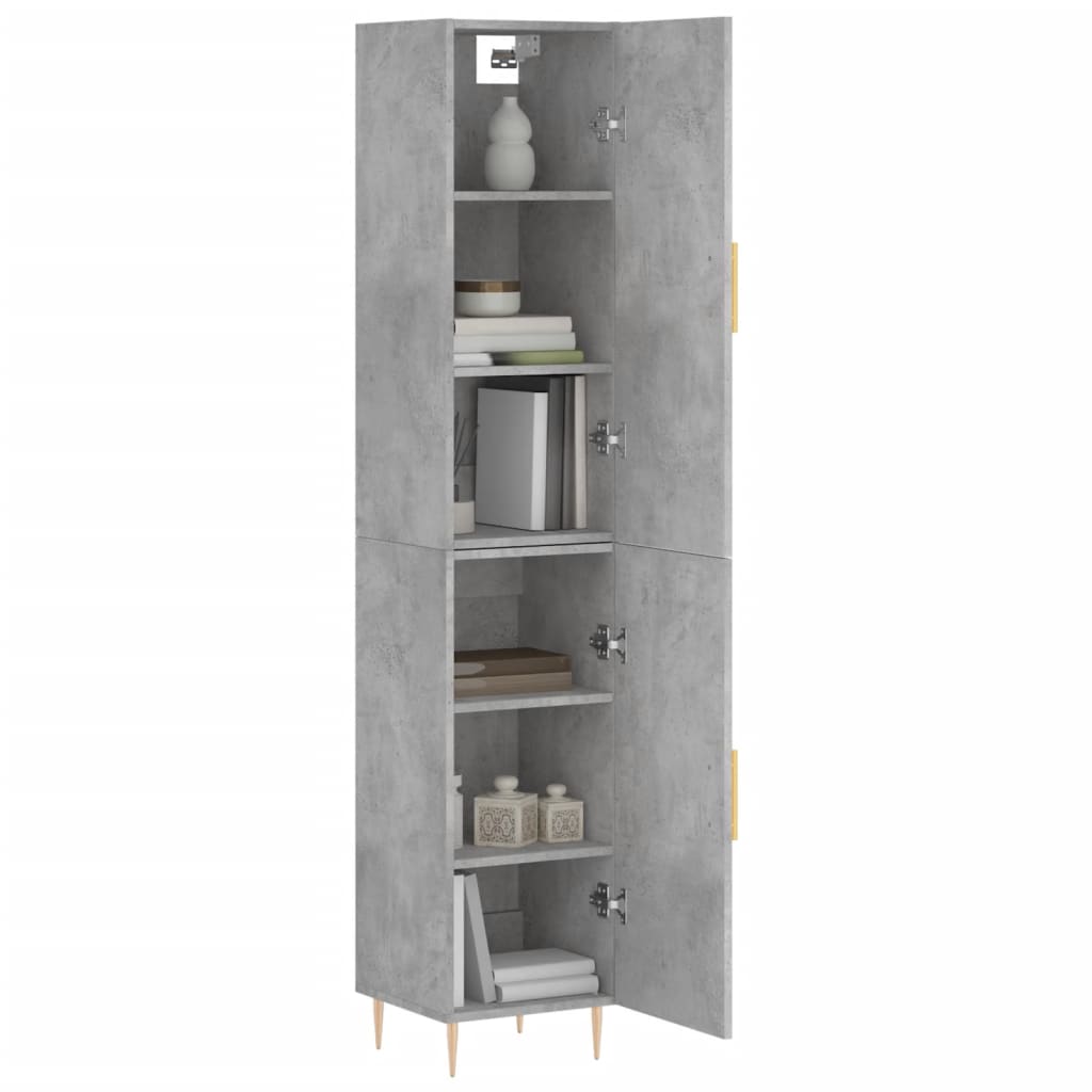 skab 34,5x34x180 cm konstrueret træ betongrå