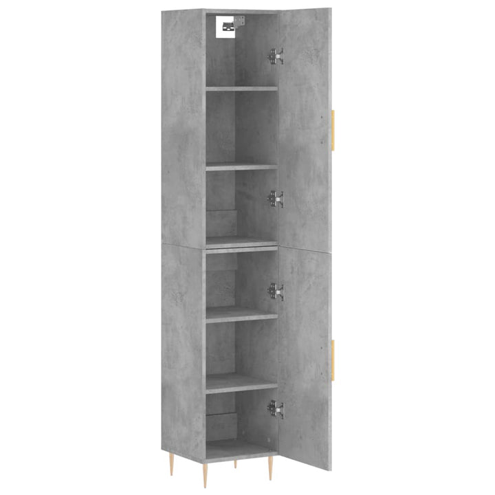 skab 34,5x34x180 cm konstrueret træ betongrå