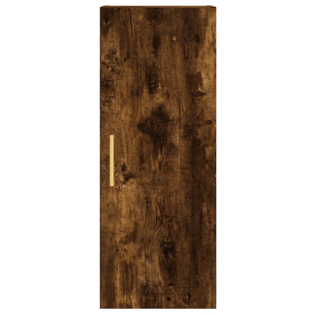 skab 34,5x34x180 cm konstrueret træ røget egetræ