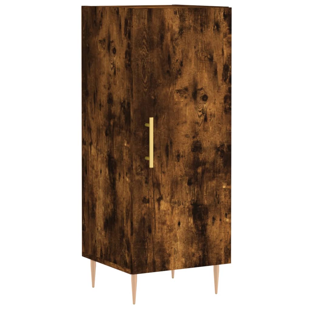 skab 34,5x34x180 cm konstrueret træ røget egetræ