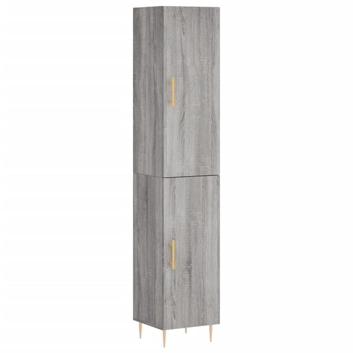 højskab 34,5x34x180 cm konstrueret træ grå sonoma-eg