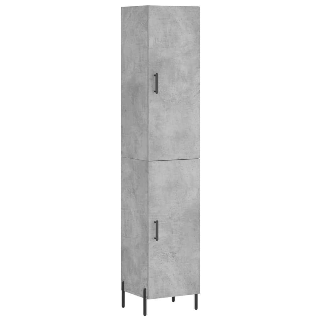 skab 34,5x34x180 cm konstrueret træ betongrå