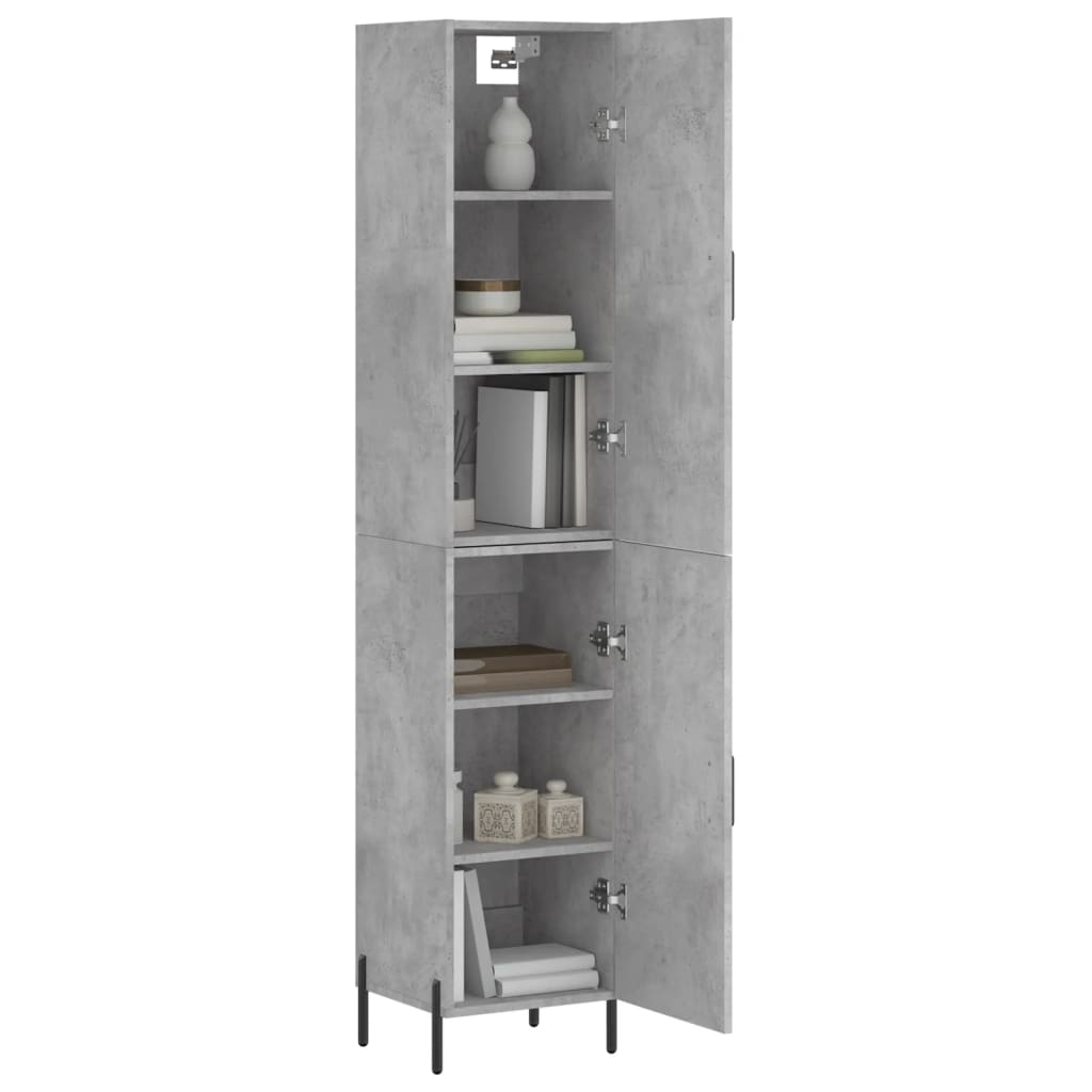 skab 34,5x34x180 cm konstrueret træ betongrå