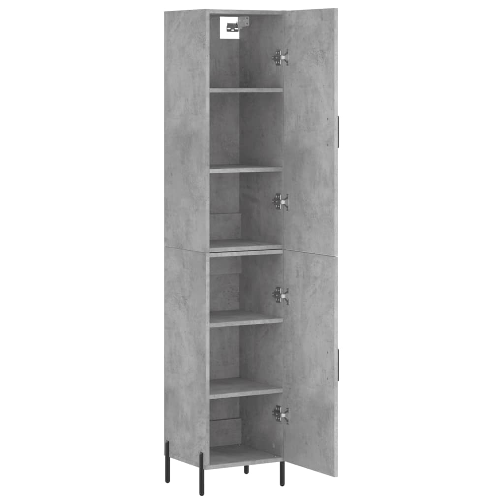 skab 34,5x34x180 cm konstrueret træ betongrå