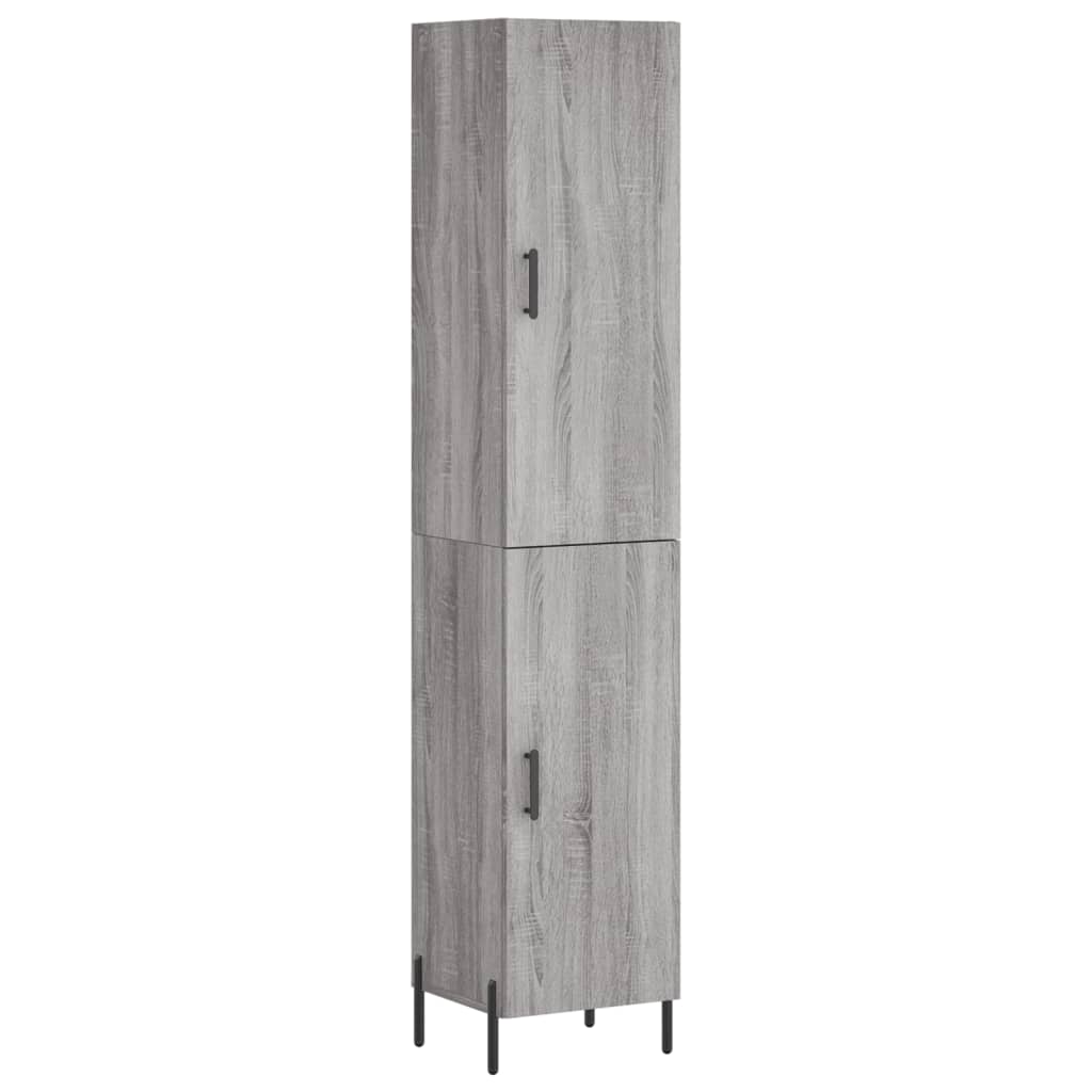 højskab 34,5x34x180 cm konstrueret træ grå sonoma-eg