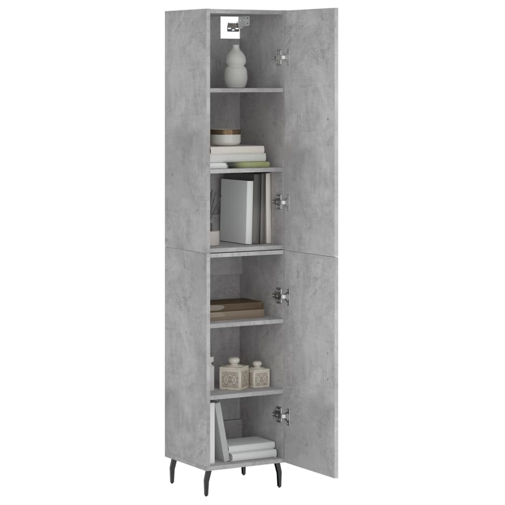 skab 34,5x34x180 cm konstrueret træ betongrå