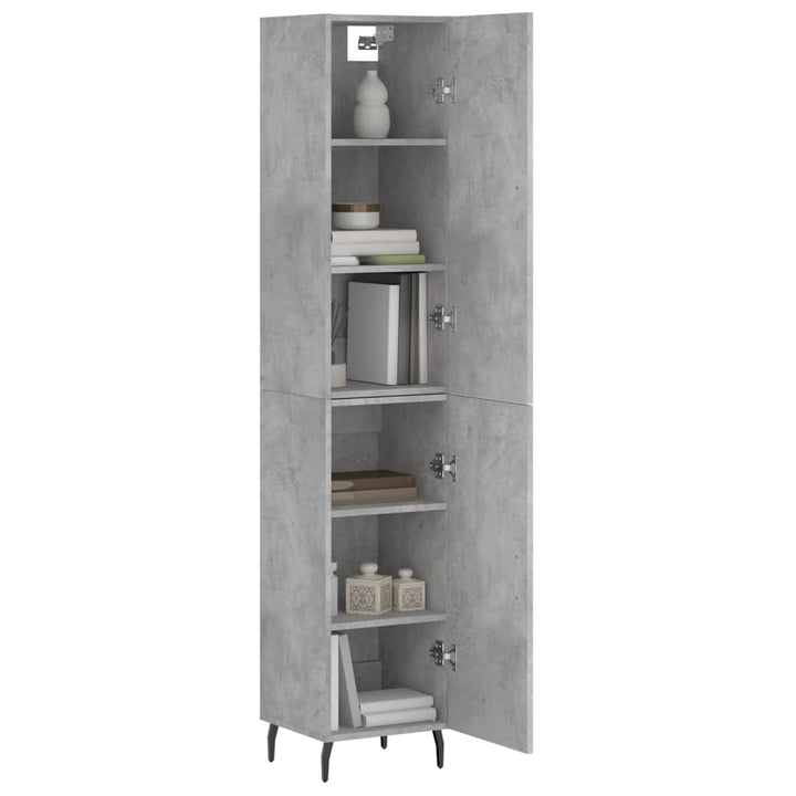 skab 34,5x34x180 cm konstrueret træ betongrå