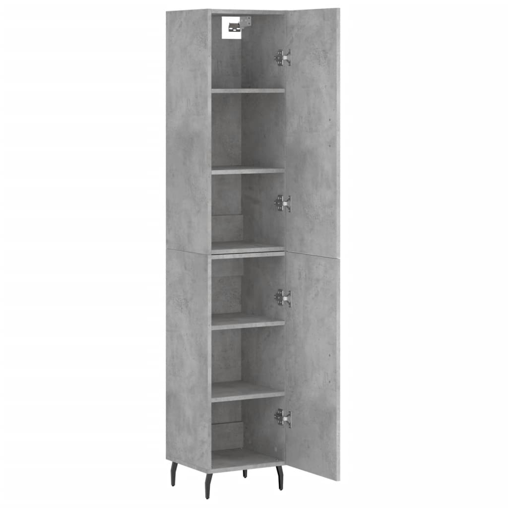 skab 34,5x34x180 cm konstrueret træ betongrå