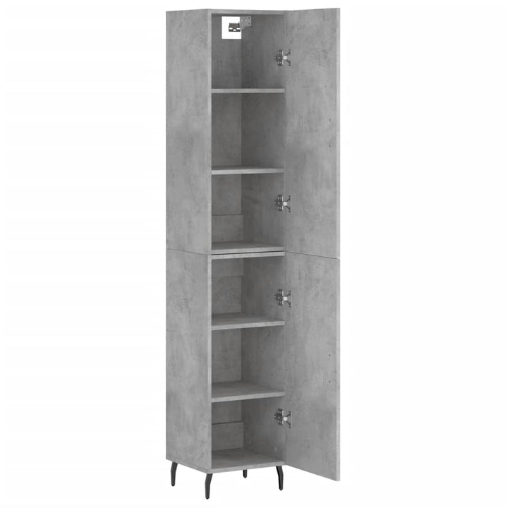 skab 34,5x34x180 cm konstrueret træ betongrå