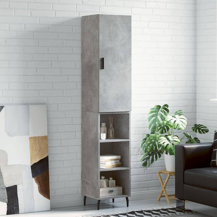 skab 34,5x34x180 cm konstrueret træ betongrå