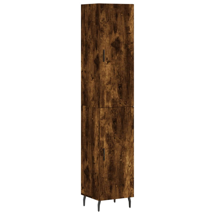 skab 34,5x34x180 cm konstrueret træ røget egetræ