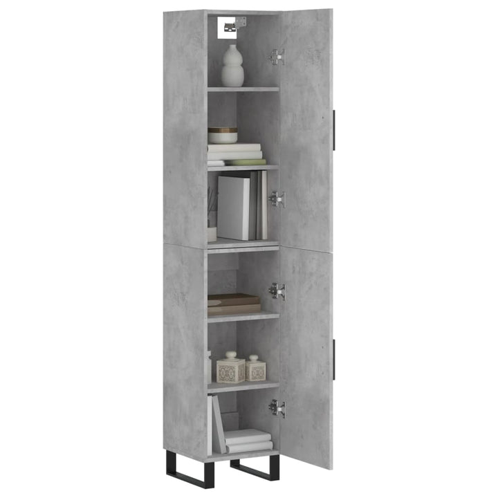 skab 34,5x34x180 cm konstrueret træ betongrå