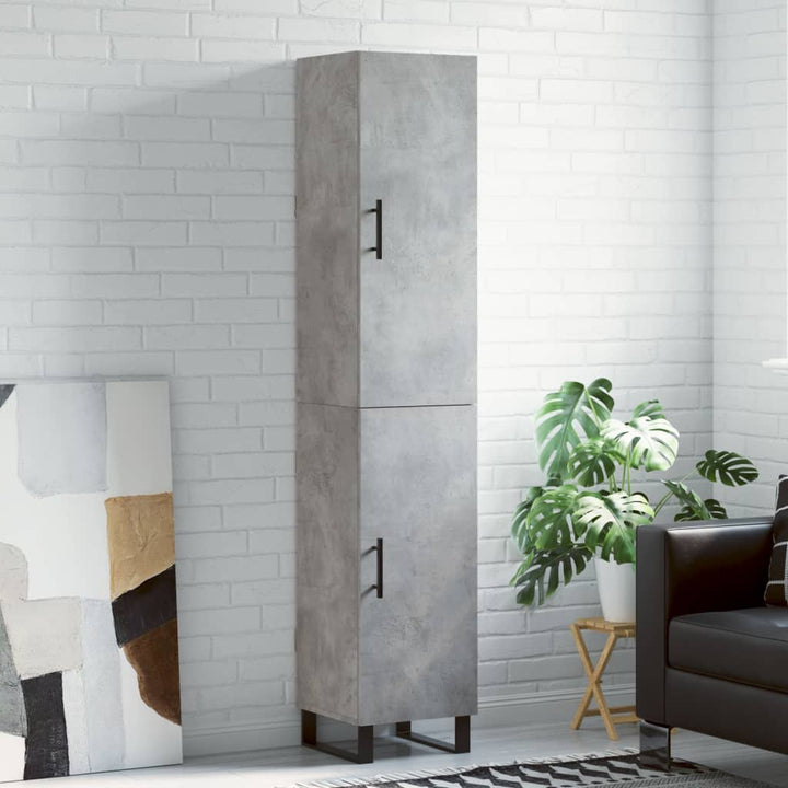 skab 34,5x34x180 cm konstrueret træ betongrå