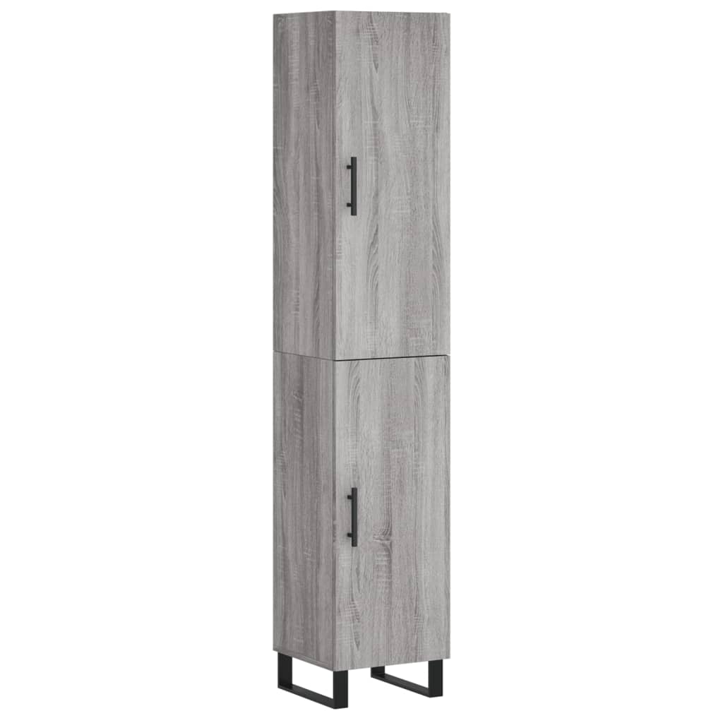 højskab 34,5x34x180 cm konstrueret træ grå sonoma-eg