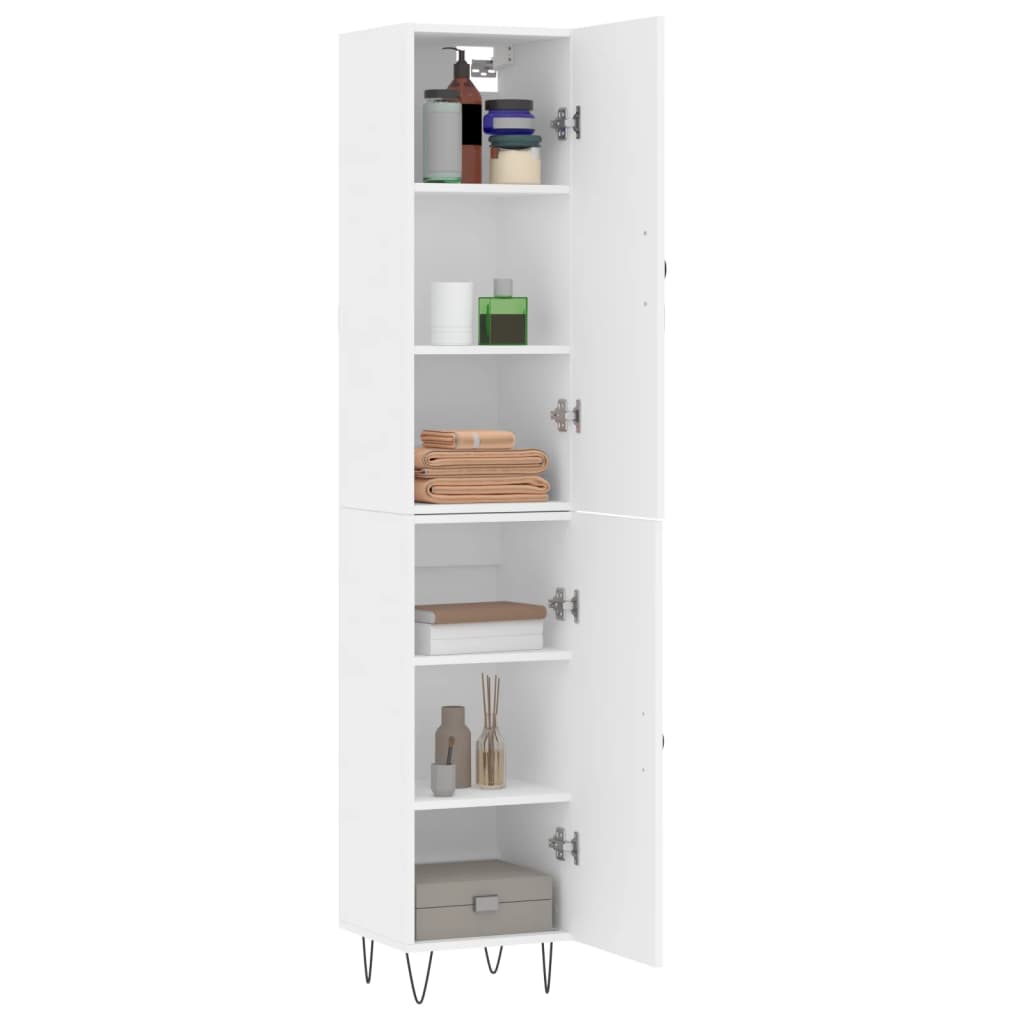 skab 34,5x34x180 cm konstrueret træ hvid