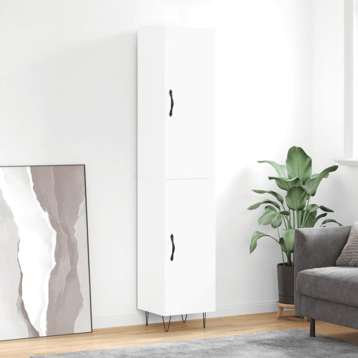 skab 34,5x34x180 cm konstrueret træ hvid