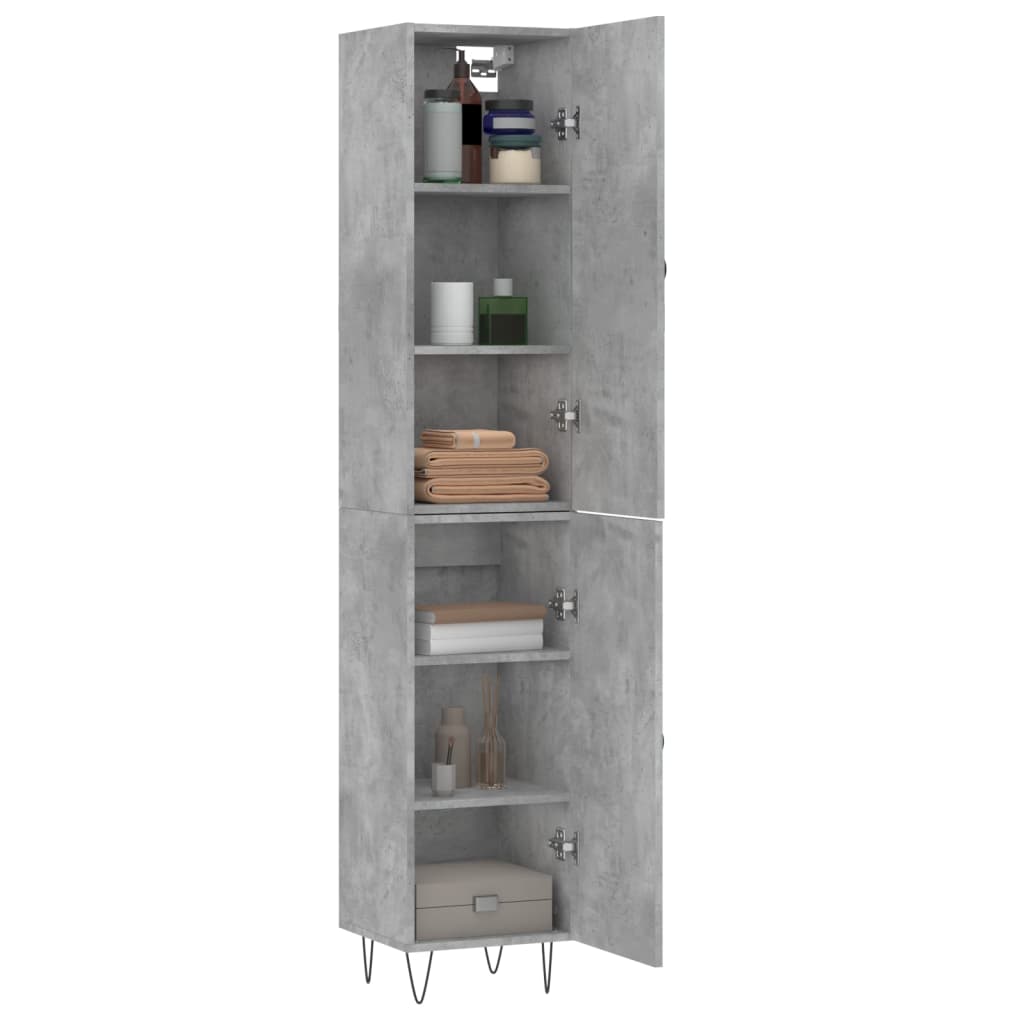 skab 34,5x34x180 cm konstrueret træ betongrå