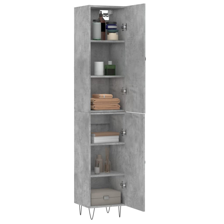 skab 34,5x34x180 cm konstrueret træ betongrå