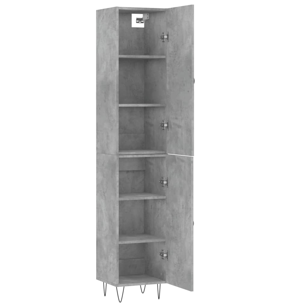 skab 34,5x34x180 cm konstrueret træ betongrå