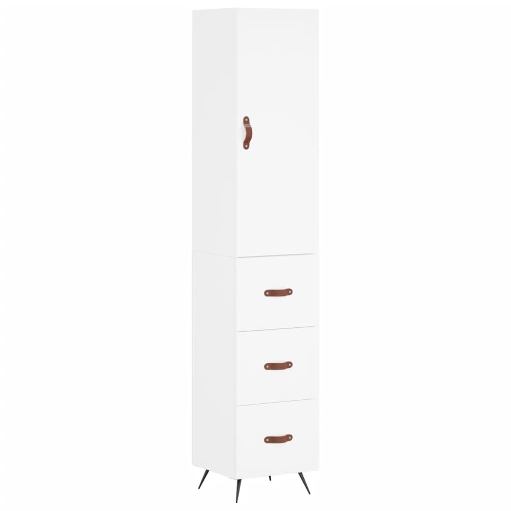 skab 34,5x34x180 cm konstrueret træ hvid