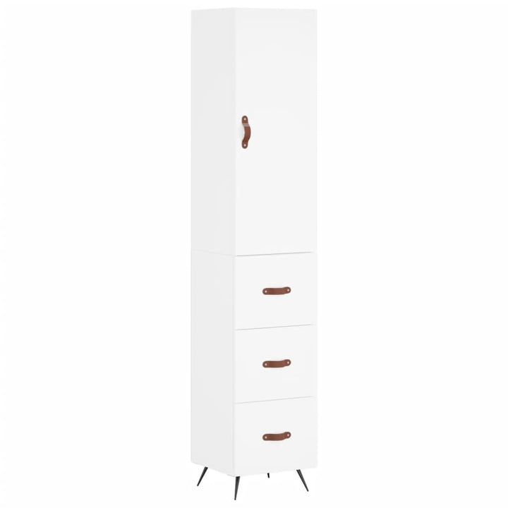 skab 34,5x34x180 cm konstrueret træ hvid