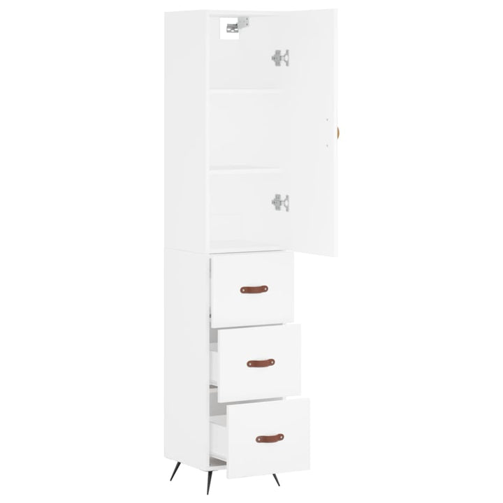skab 34,5x34x180 cm konstrueret træ hvid