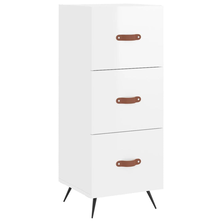 skab 34,5x34x180 cm konstrueret træ hvid højglans
