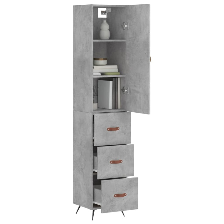 skab 34,5x34x180 cm konstrueret træ betongrå
