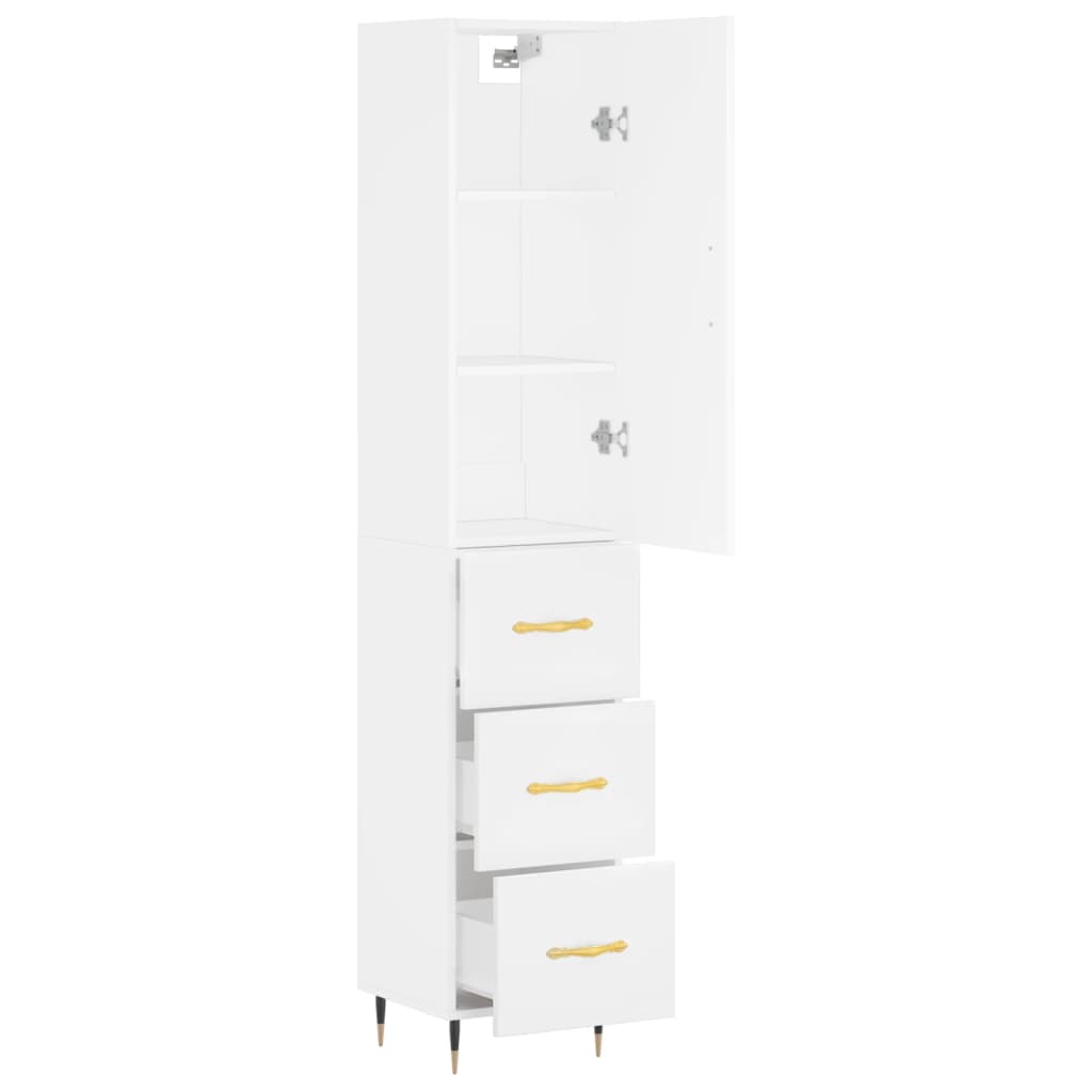 skab 34,5x34x180 cm konstrueret træ hvid