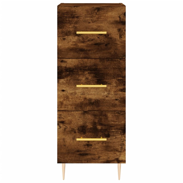 skab 34,5x34x180 cm konstrueret træ røget egetræ