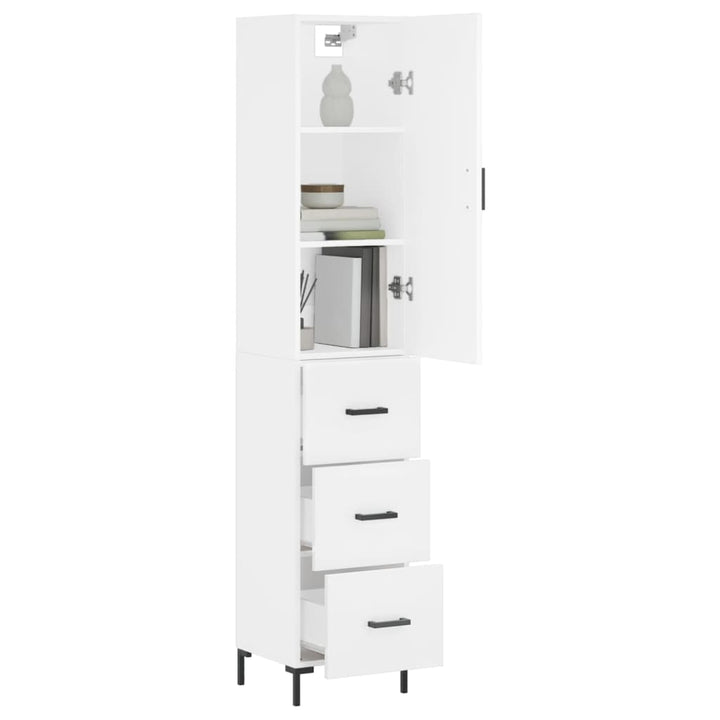 skab 34,5x34x180 cm konstrueret træ hvid