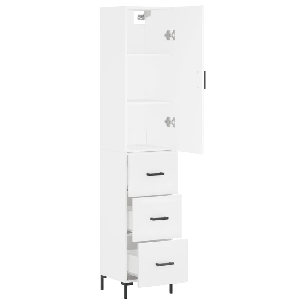 skab 34,5x34x180 cm konstrueret træ hvid
