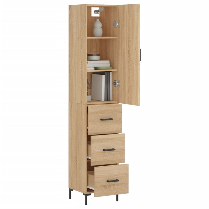 skab 34,5x34x180 cm konstrueret træ sonoma-eg