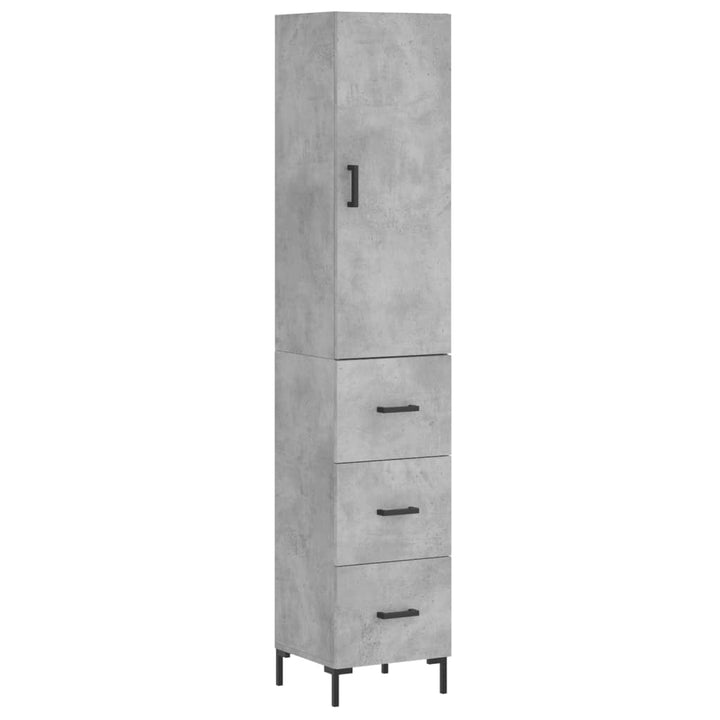 skab 34,5x34x180 cm konstrueret træ betongrå
