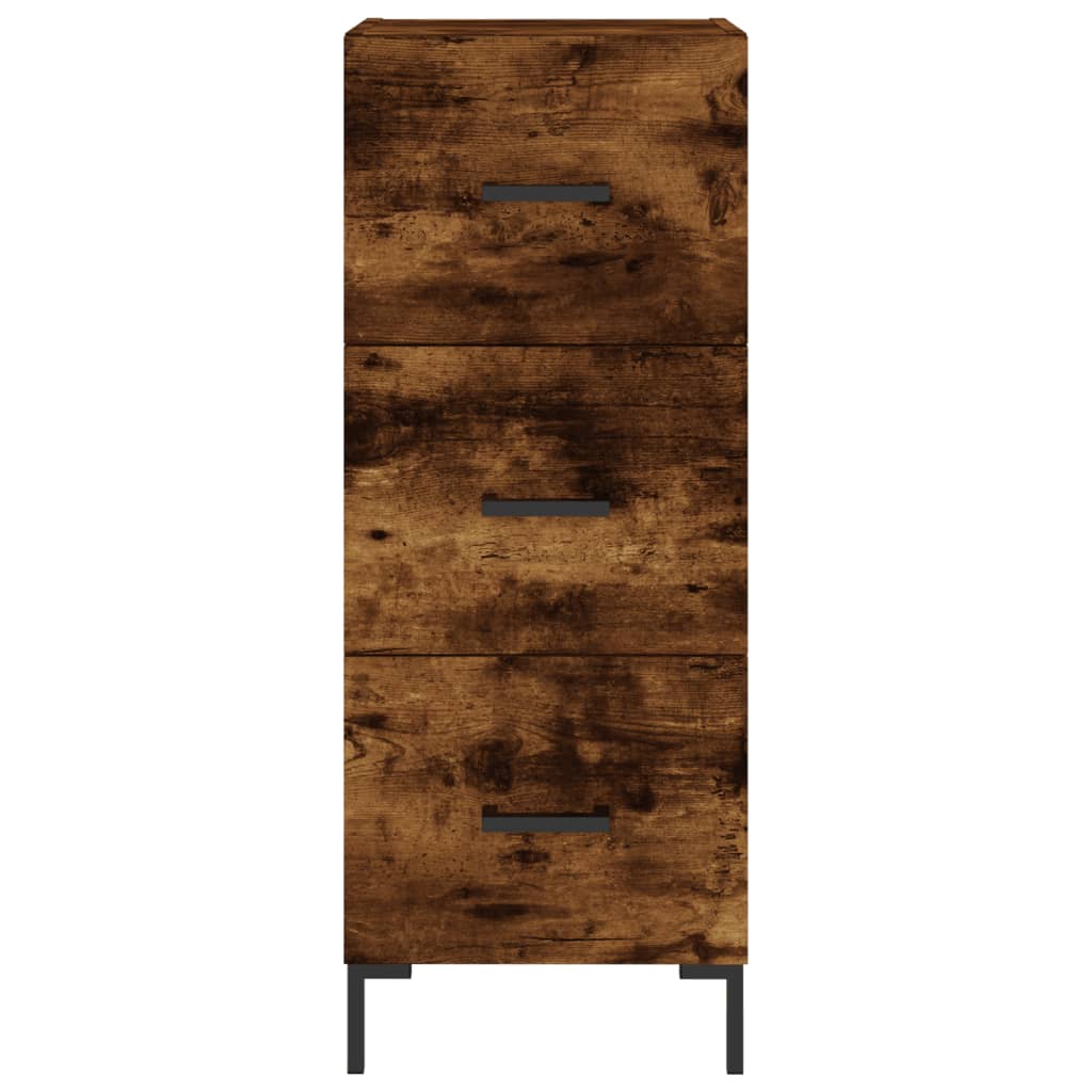 skab 34,5x34x180 cm konstrueret træ røget egetræ