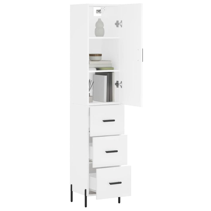 skab 34,5x34x180 cm konstrueret træ hvid