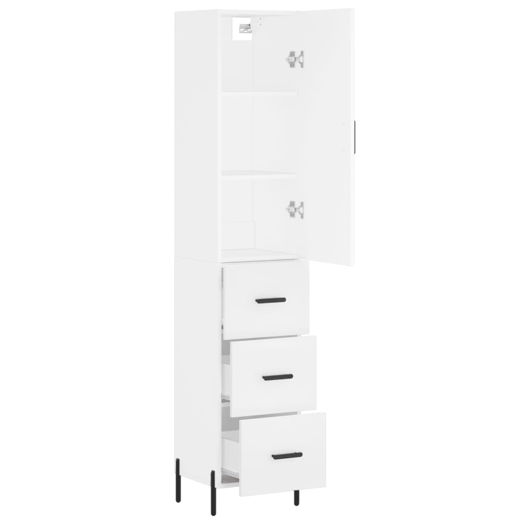 skab 34,5x34x180 cm konstrueret træ hvid