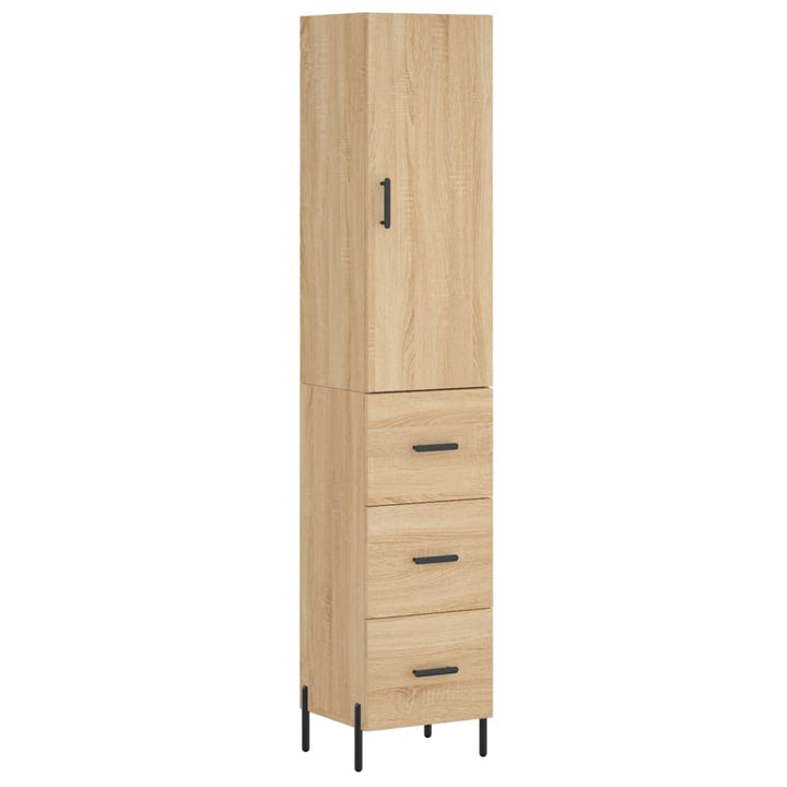 skab 34,5x34x180 cm konstrueret træ sonoma-eg