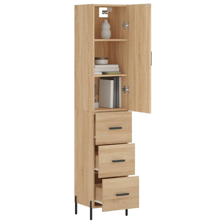 skab 34,5x34x180 cm konstrueret træ sonoma-eg
