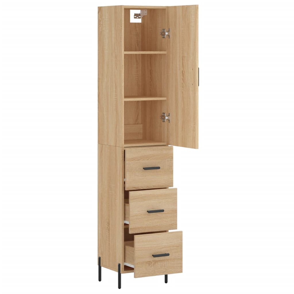 skab 34,5x34x180 cm konstrueret træ sonoma-eg